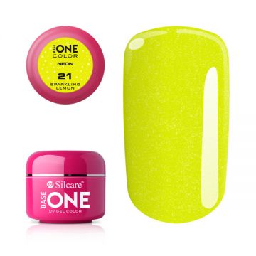 Gel UV Color Base One Silcare Neon Sparkling Lemon 21