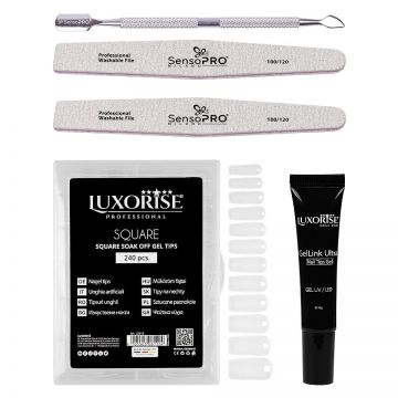 Kit Unghii False cu Tipsuri Soak Off Basic Start