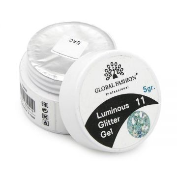 Gel luminiscent Luminous Glitter Gel cu sclipici hexagon 5g, 11