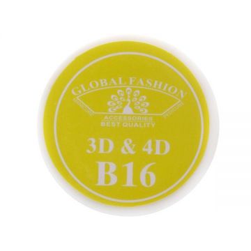 Gel UV 4D plastilina, gel plastart, Global Fashion, B16, 7g, culoare galben