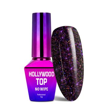 Hollywood Top Coat cu sclipici Molly Lac fara degresare- Violet Show - HT-G5 - EVERIN