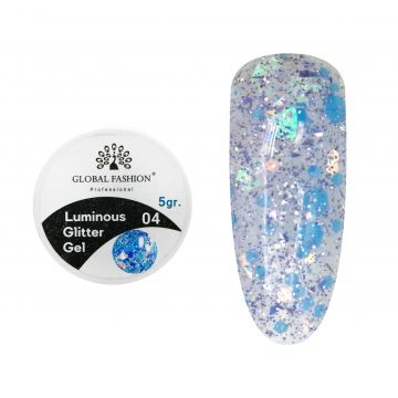 Gel Luminous Glitter Hexagon 5g, Nr. 04