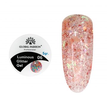 Gel Luminous Glitter Hexagon 5g, Nr. 06