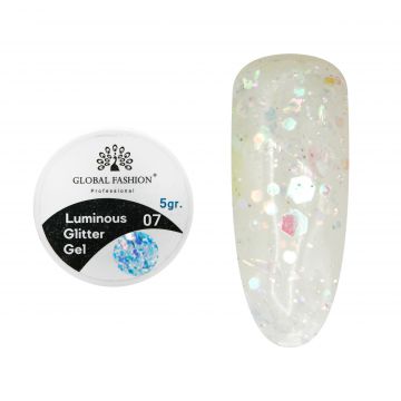 Gel Luminous Glitter Hexagon 5g, Nr. 07