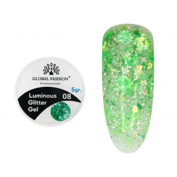 Gel Luminous Glitter Hexagon 5g, Nr. 08