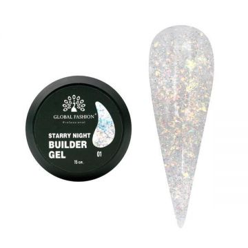 Gel pentru modelarea unghiilor 15 g, Starry Night Builder Gel, 01