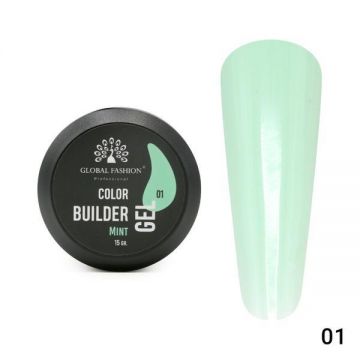 Gel pentru modelarea unghiilor 15 g, Color Builder Gel, 01-Mint Gel pentru modelarea unghiilor 15 g, Color Builder Gel, 01-Mint