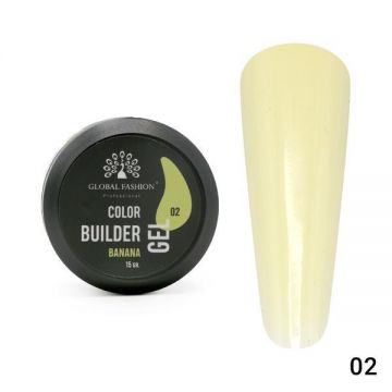 Gel pentru modelarea unghiilor 15 g, Color Builder Gel, 02-Banana Gel pentru modelarea unghiilor 15 g, Color Builder Gel, 02-Banana