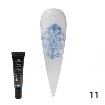 Gel vopsea pentru pictura chinezeasca si stamping Painting+Stamping cu sclipici 8 ml, 11 Gel vopsea pentru pictura chinezeasca si stamping Painting+Stamping cu sclipici 8 ml, 11