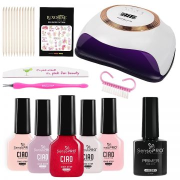 Kit Unghii Oja Semipermanenta Ciao, Nail Time SensoPRO Milano Kit Unghii Oja Semipermanenta Ciao, Nail Time SensoPRO Milano