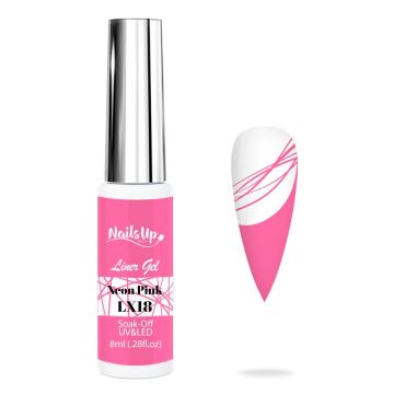 Liner Gel , NailsUp, 8 ml LX18, Neon Pink