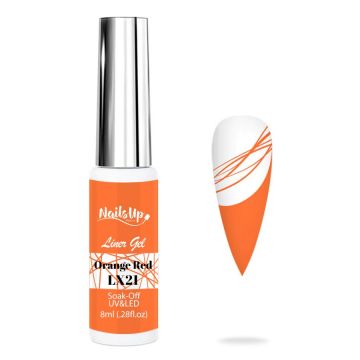 Liner Gel , NailsUp, 8 ml LX21, Orange Red