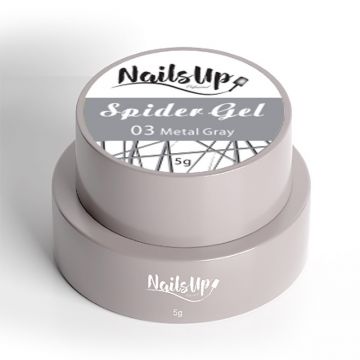 Spider Gel NailsUp, 03 Gri Metalic