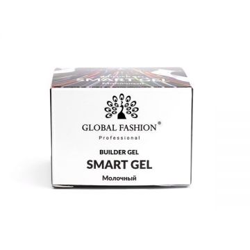 Gel pentru constructie unghii, Global Fashion, Smart Gel, bifazic, 15 g, Milky