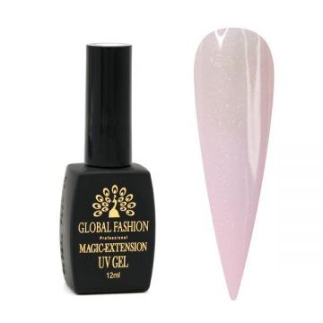 Gel UV pentru constructie, Global Fashion, Magic Extension, 12 ml, cu glitter, G03