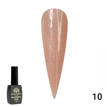 Gel UV pentru constructie, Magic Extension 12 ml, cu glitter, Nude 10