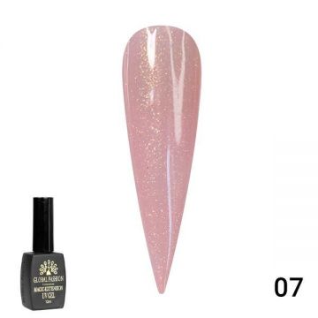 Gel UV pentru constructie, Magic Extension 12 ml, cu glitter, Roz G07