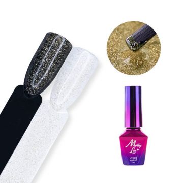 Hollywood Top Coat cu sclipici Molly Lac fara degresare- Gold - HT-G5 - Everin.ro