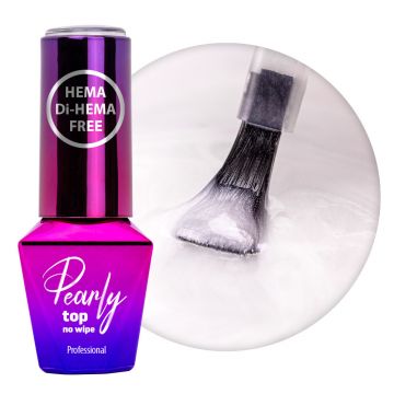 Top Coat Pearly Molly Lac fara HEMA- WhiteSilver 10gr - PEF-WS - Everin.ro